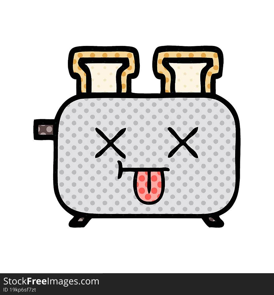 Comic Book Style Cartoon Of A Toaster