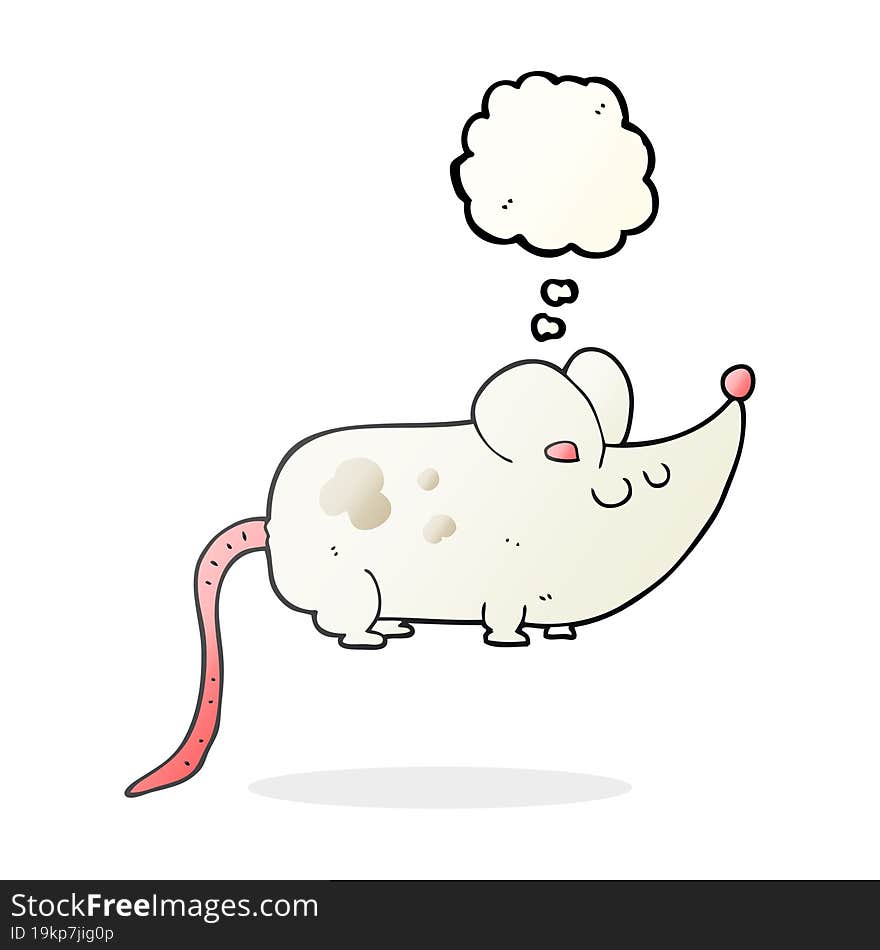 cute thought bubble cartoon mouse