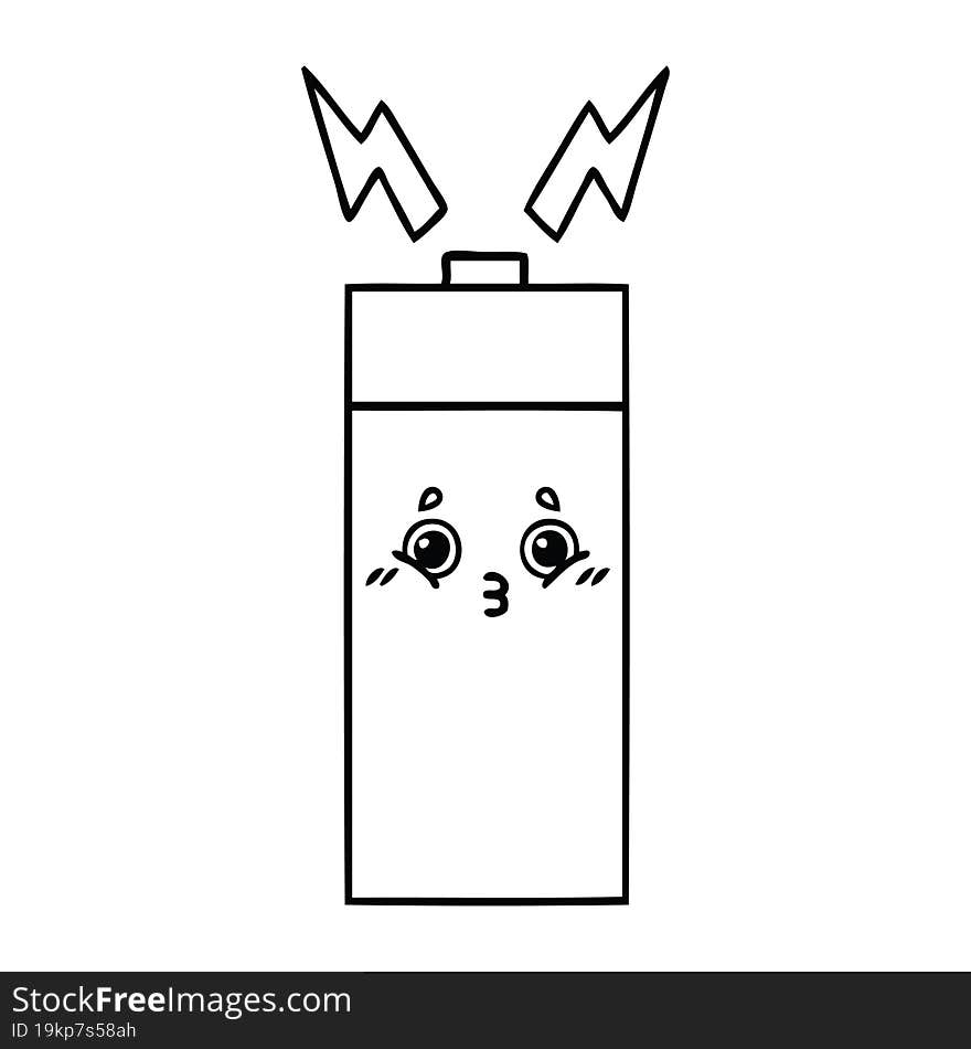 line drawing cartoon battery