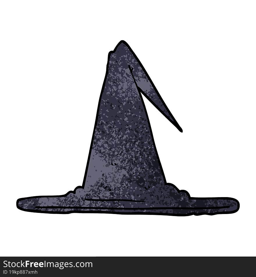 cartoon doodle witch hat