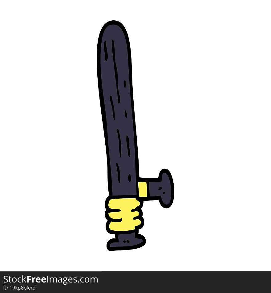 cartoon doodle police truncheon