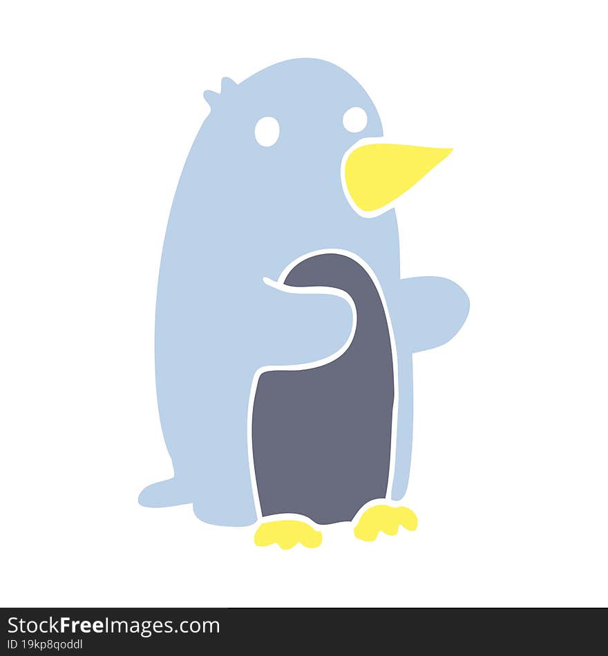 flat color style cartoon penguin