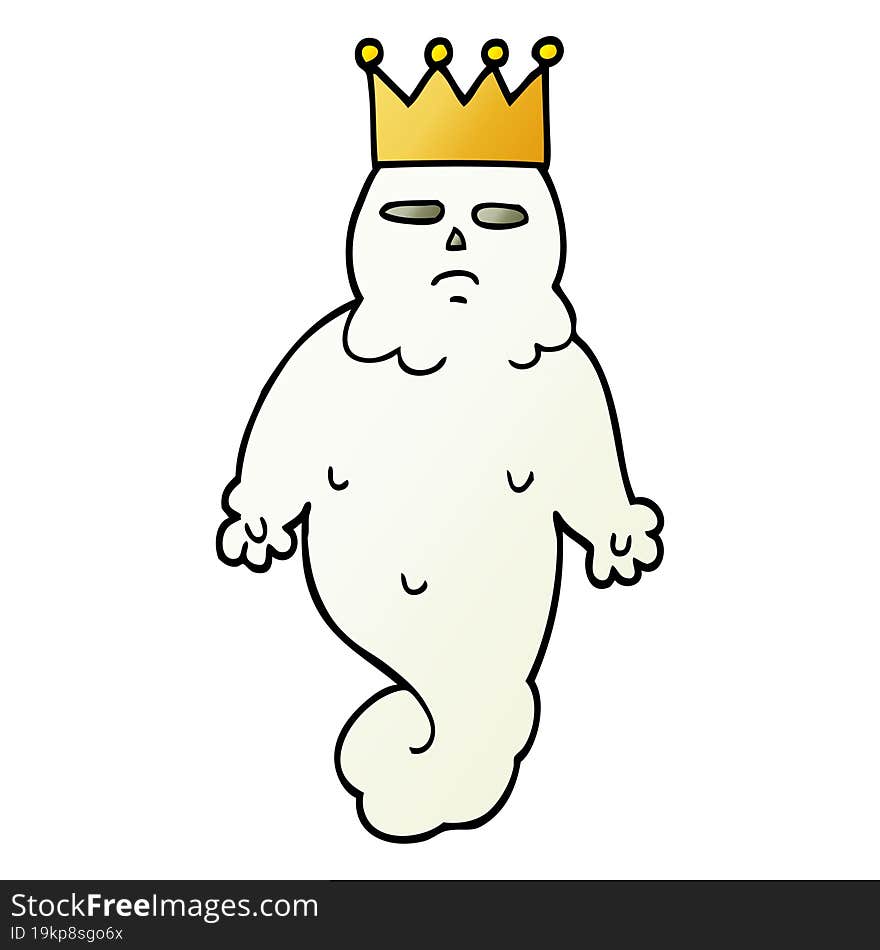 Vector Gradient Illustration Cartoon Spooky Ghost King