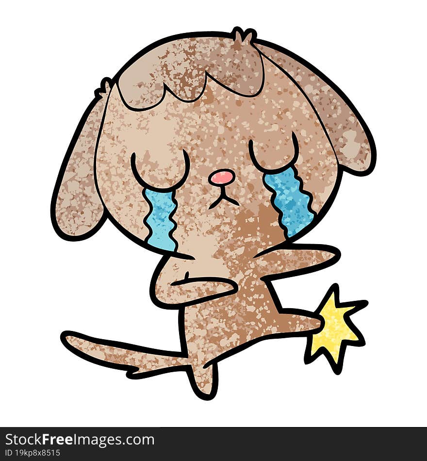 cute cartoon dog crying. cute cartoon dog crying