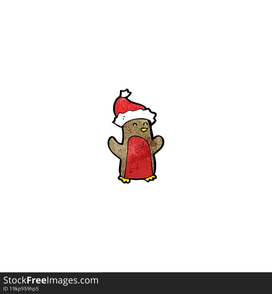 cartoon christmas robin