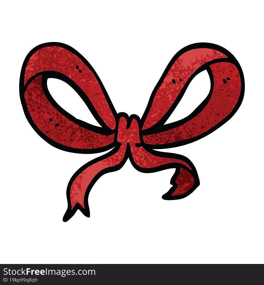 cartoon doodle red bow