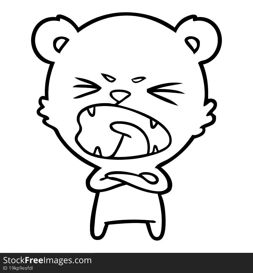 angry cartoon polar bear. angry cartoon polar bear