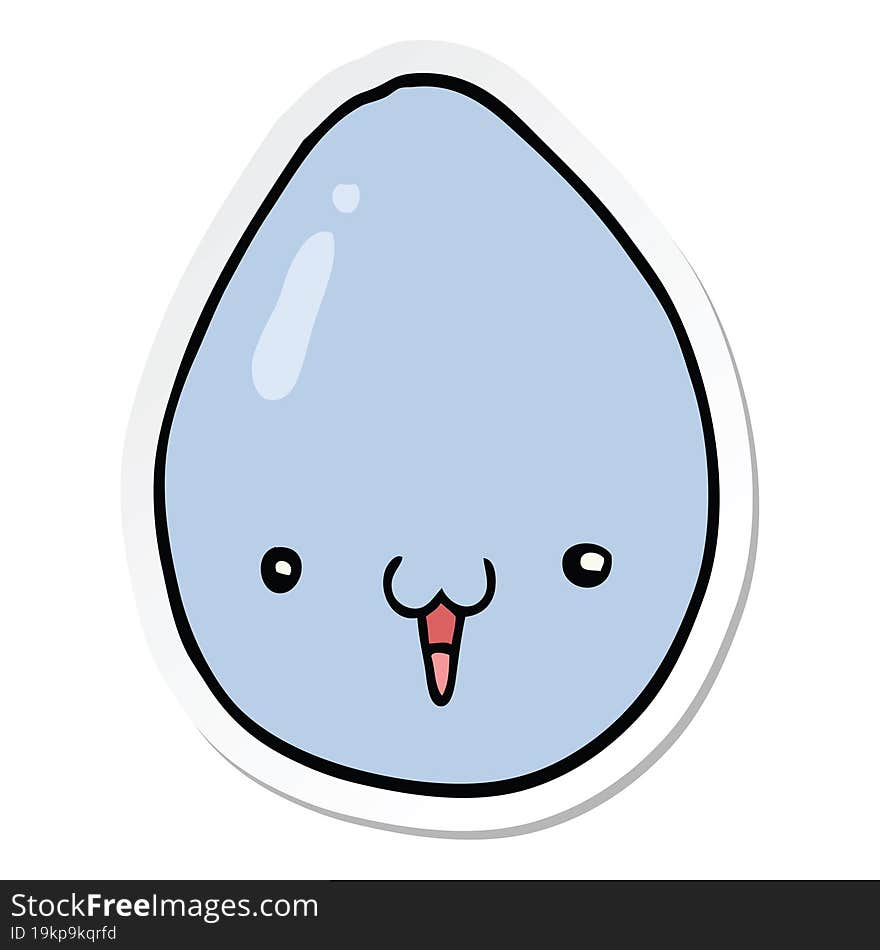 sticker of a cartoon egg