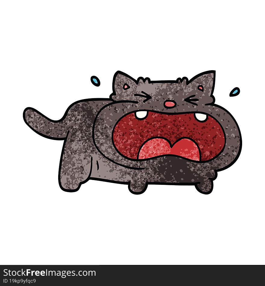 cartoon doodle fat cat