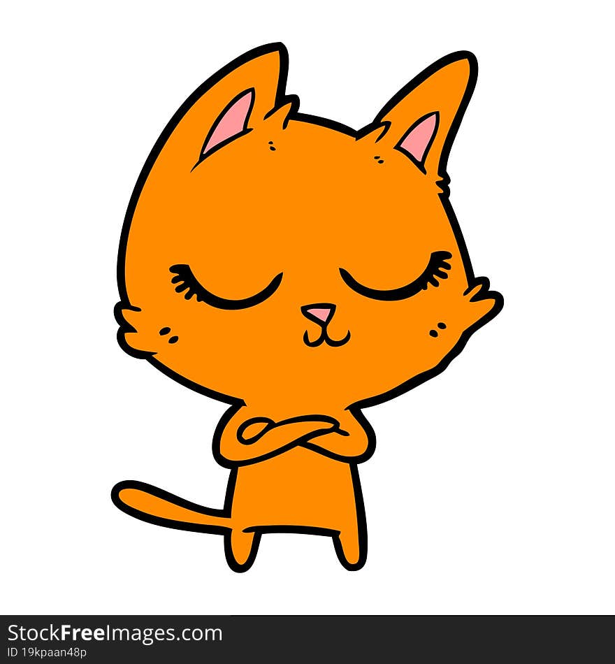 calm cartoon cat. calm cartoon cat