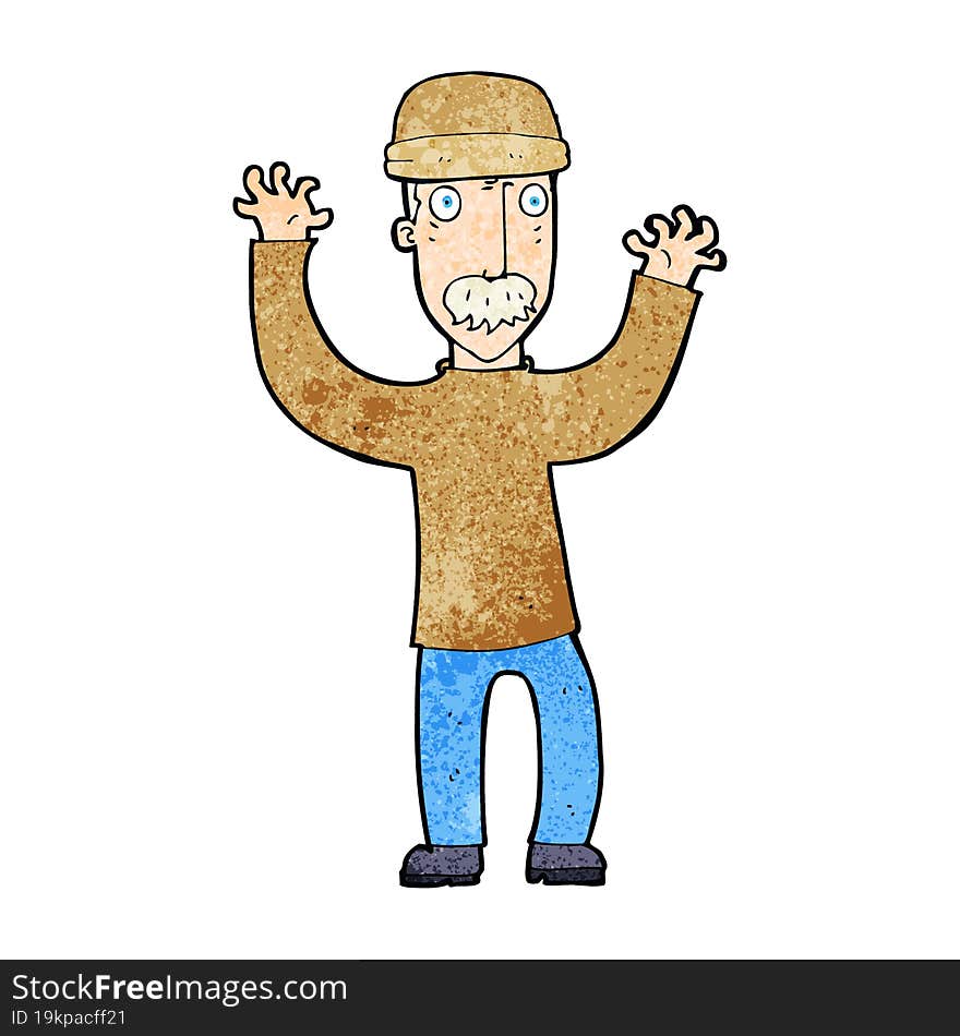 cartoon man wearing winter hat