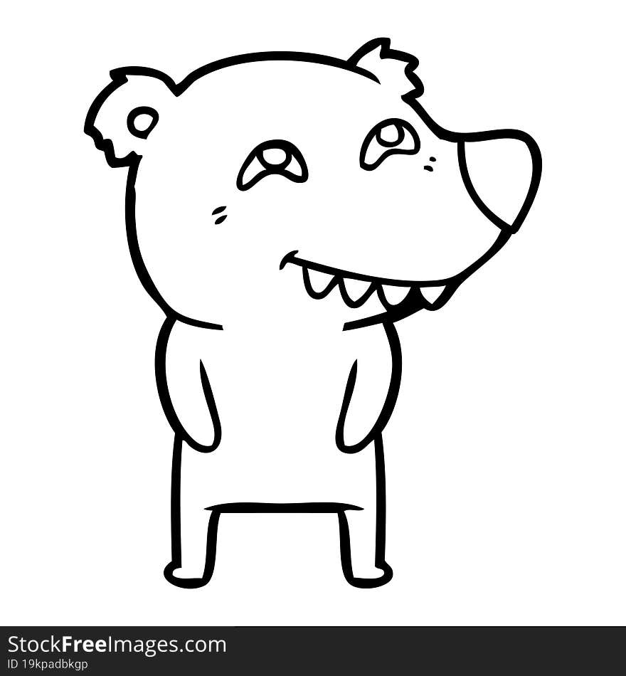 cartoon polar bear showing teeth. cartoon polar bear showing teeth