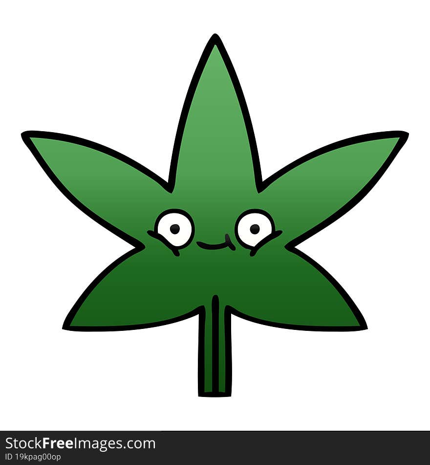 gradient shaded cartoon marijuana leaf