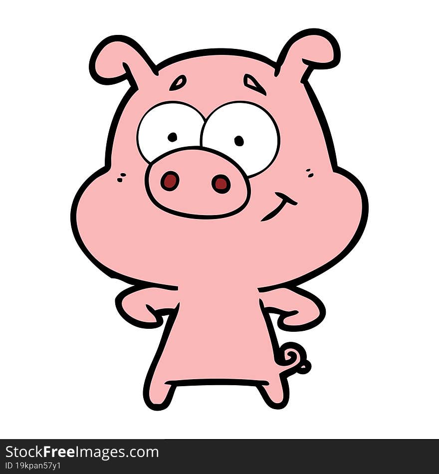 happy cartoon pig. happy cartoon pig