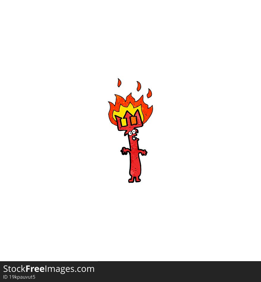 Devil Fork Cartoon Character