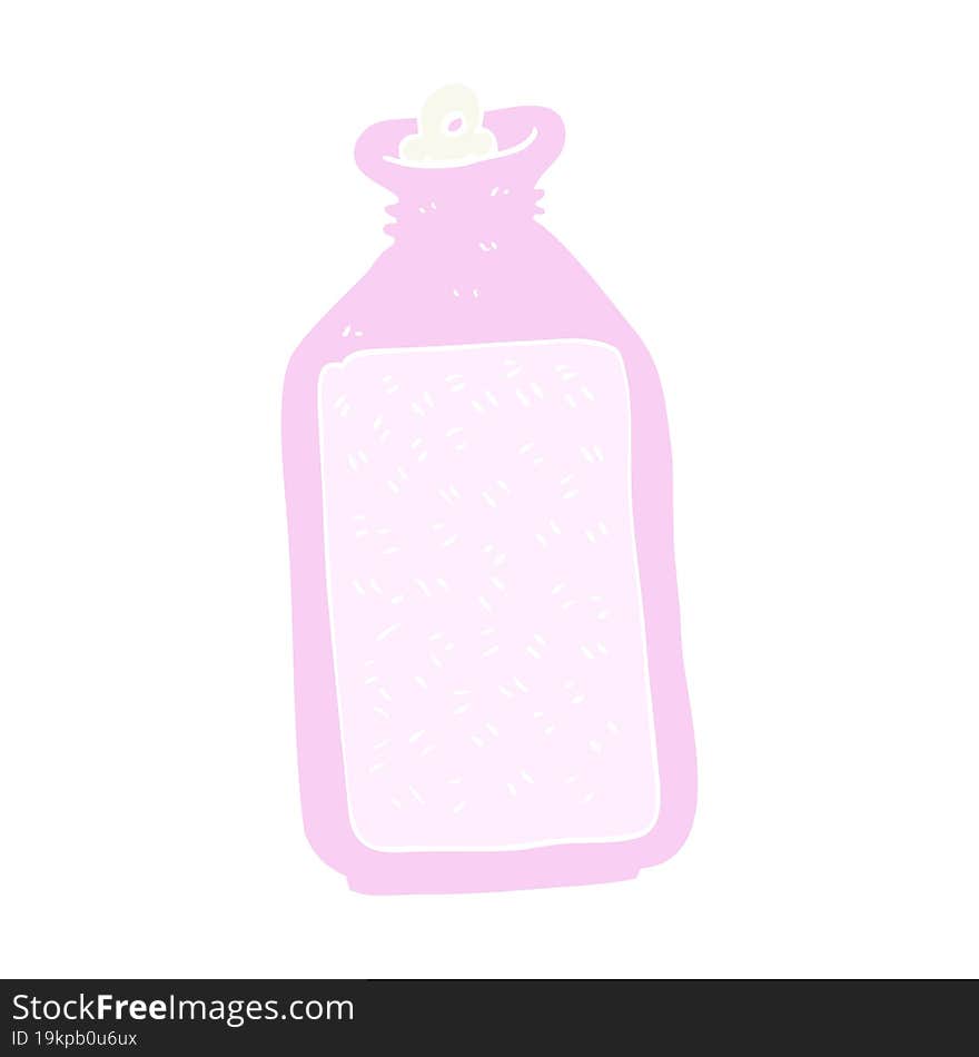 flat color illustration of a cartoon hot water bottle