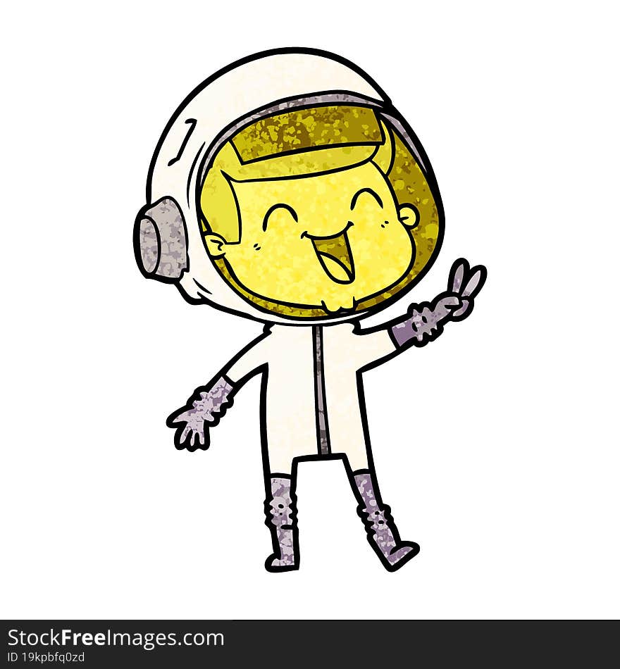 happy cartoon astronaut. happy cartoon astronaut