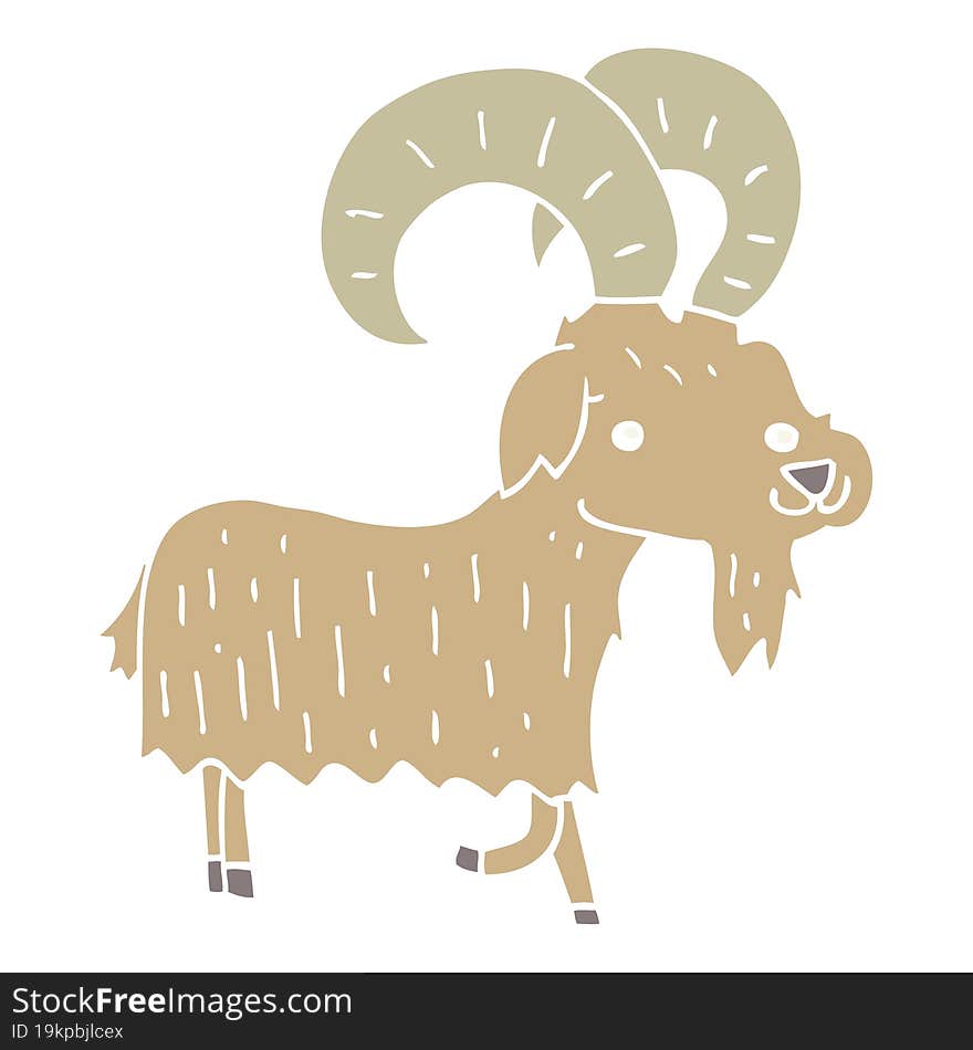 flat color style cartoon goat