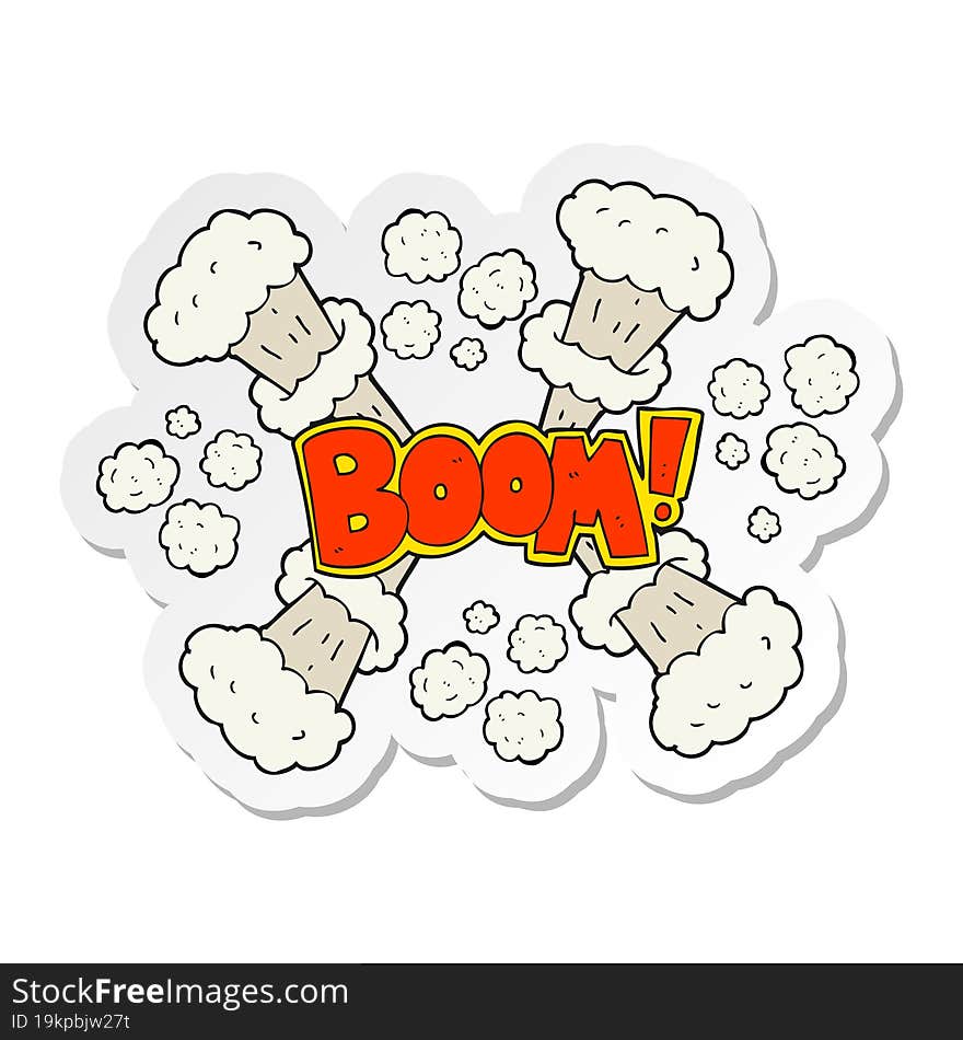 sticker of a cartoon explosion