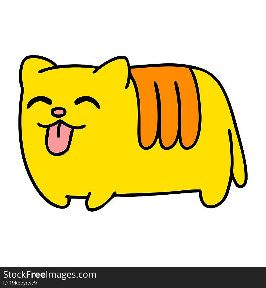 cartoon of a funny cat sticking out tongue