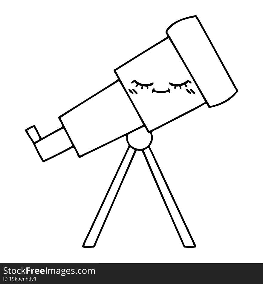 line drawing cartoon telescope