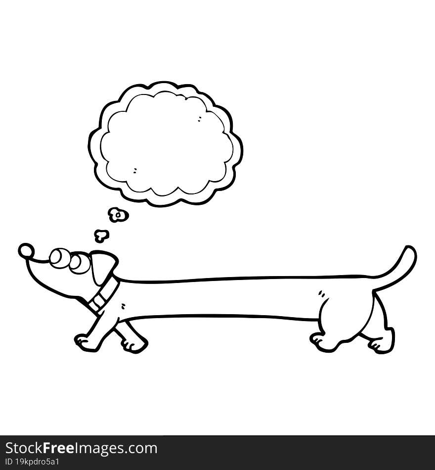 thought bubble cartoon dachshund