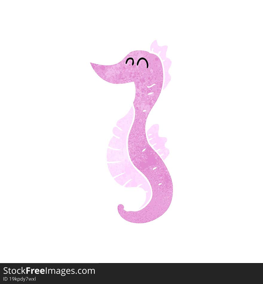 retro cartoon seahorse