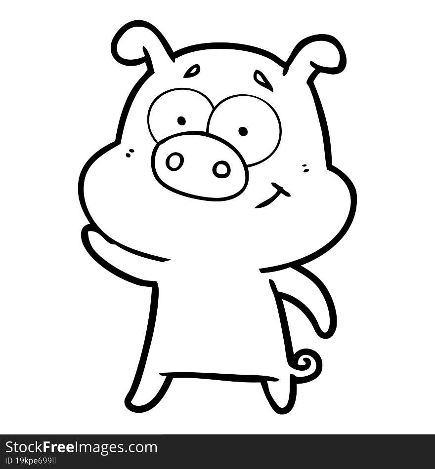 happy cartoon pig. happy cartoon pig