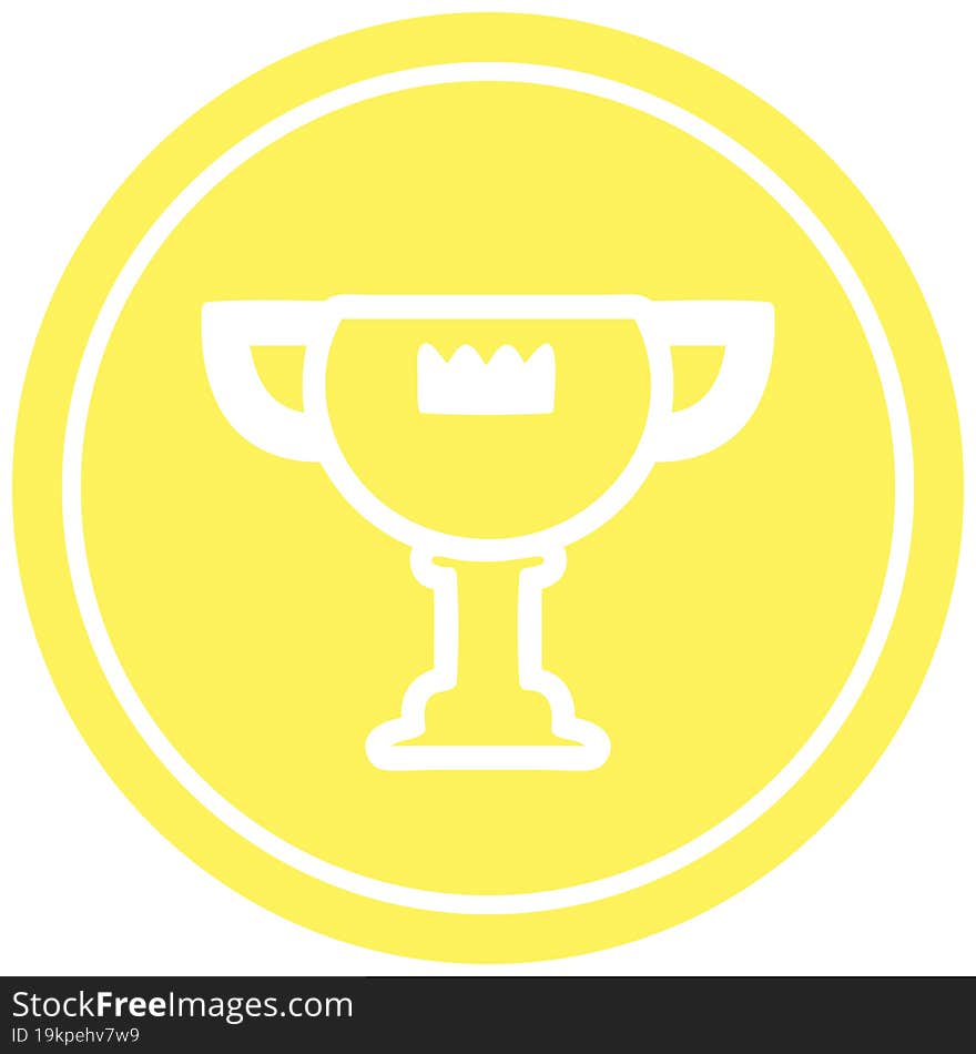 trophy award circular icon