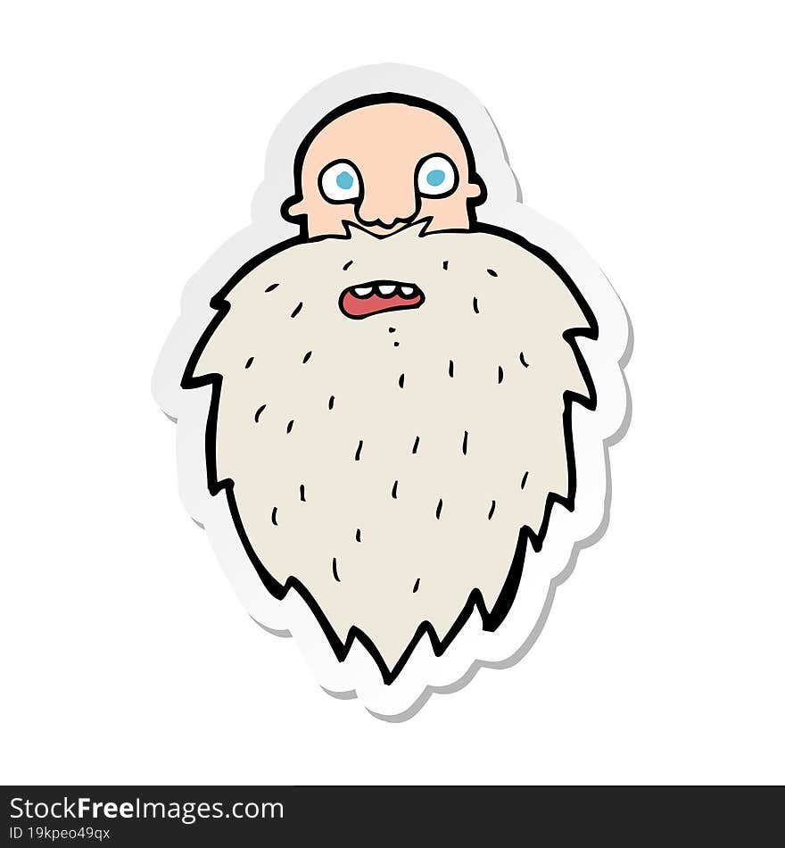 sticker of a cartoon bearded man