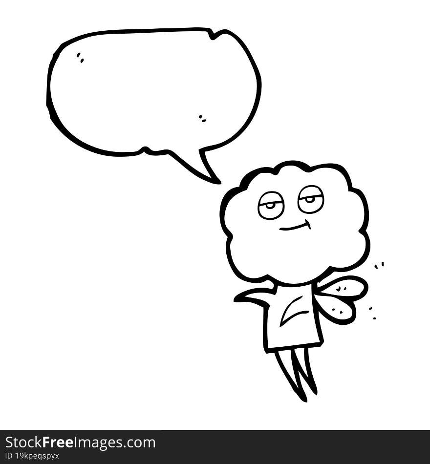 Speech Bubble Cartoon Cute Cloud Head Imp