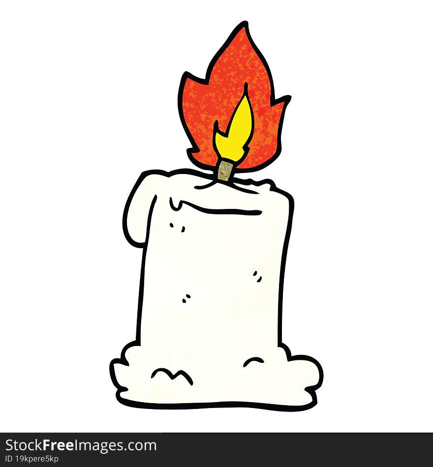 cartoon doodle lit candle