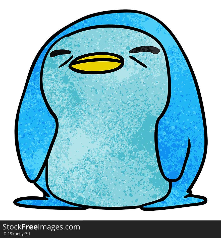 Textured Cartoon Kawaii Of A Cute Penguin