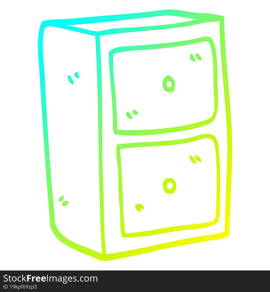 cold gradient line drawing of a cartoon stationary draws