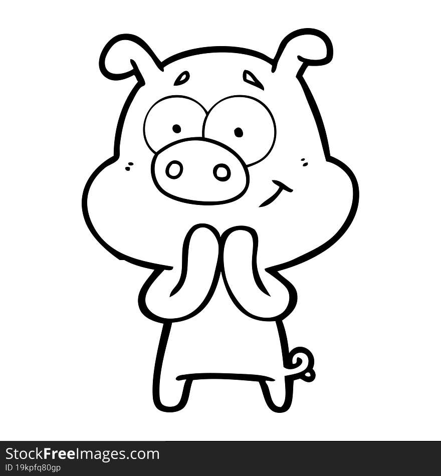 happy cartoon pig. happy cartoon pig