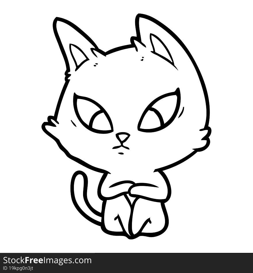 confused cartoon cat. confused cartoon cat