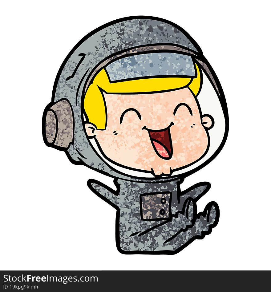 happy cartoon astronaut. happy cartoon astronaut