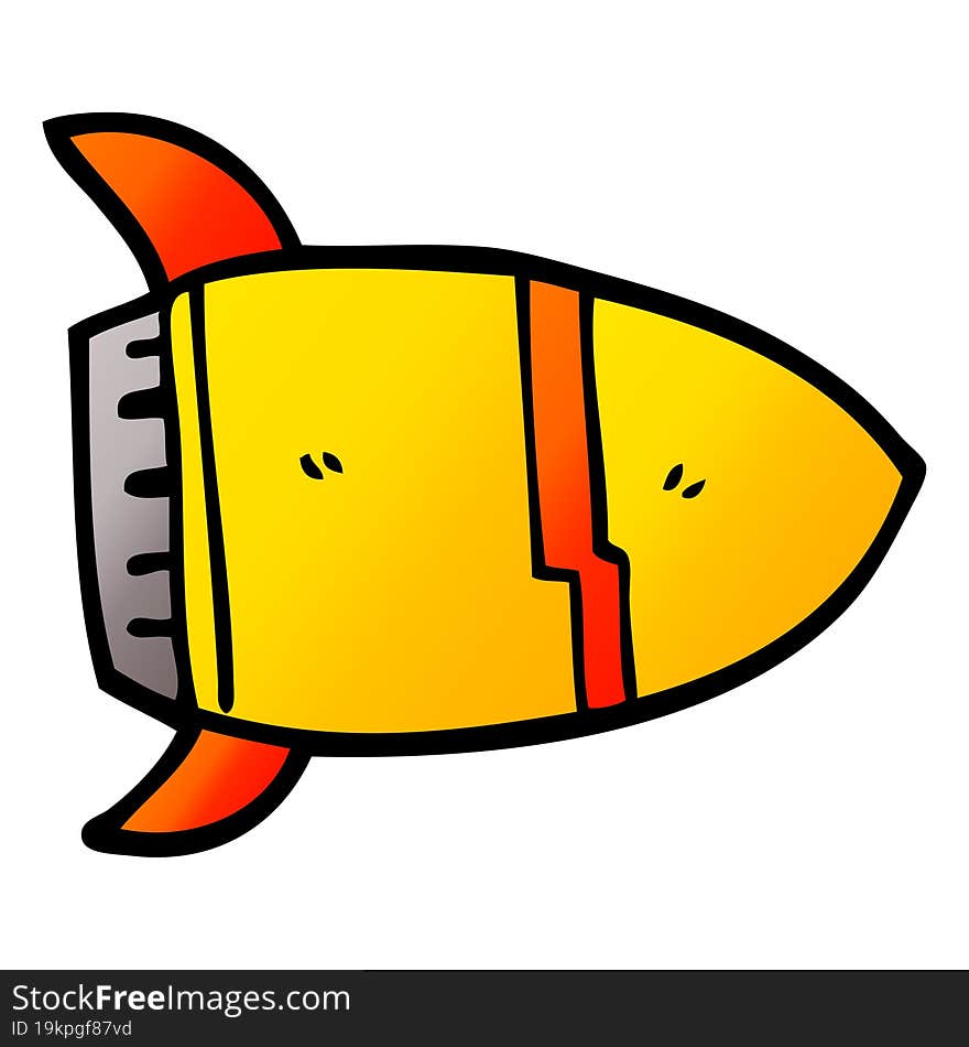 cartoon doodle space rocket