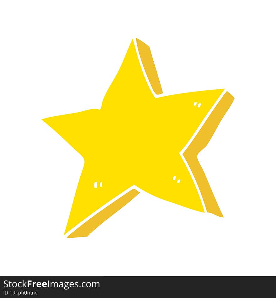 Flat Color Style Cartoon Star