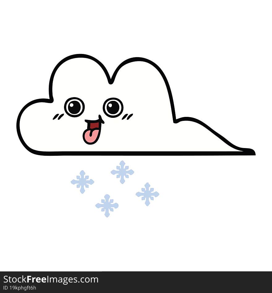 cute cartoon of a snow cloud. cute cartoon of a snow cloud