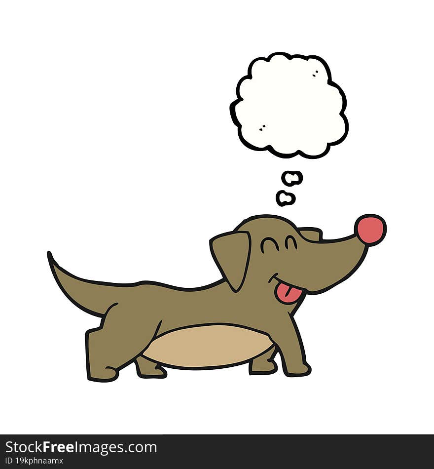 thought bubble cartoon happy little dog