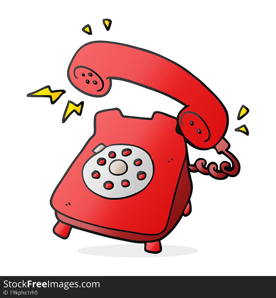 cartoon ringing telephone