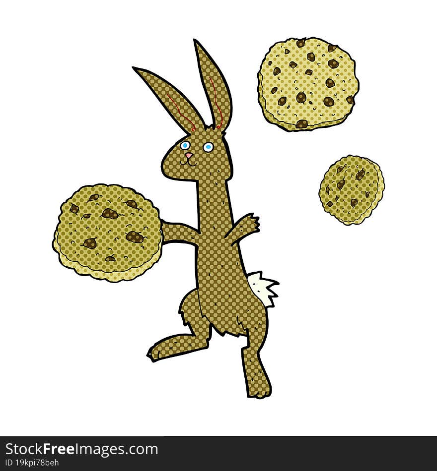 Cartoon Rabbit With Cookies