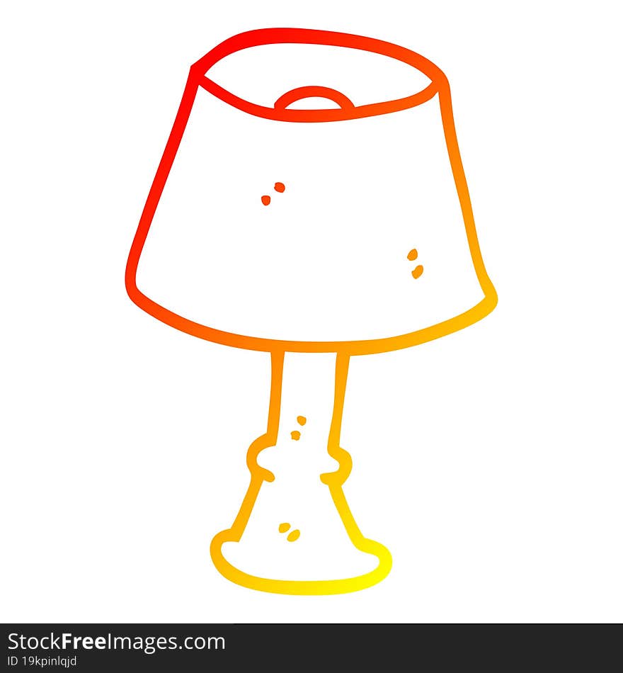 warm gradient line drawing of a cartoon regular lamp