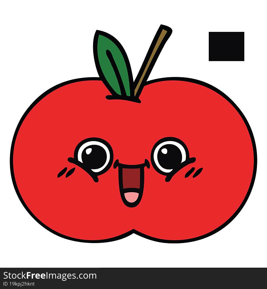 cute cartoon of a red apple. cute cartoon of a red apple