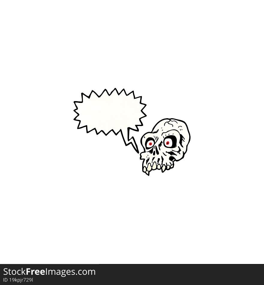 spooky cartoon skull