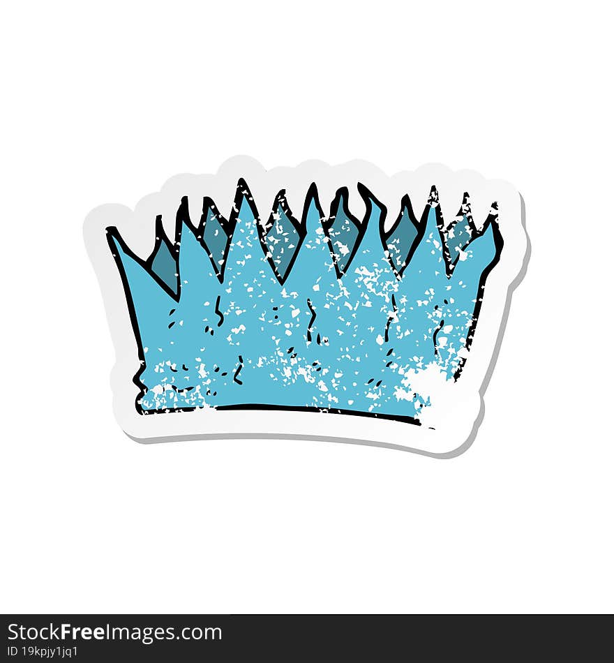 retro distressed sticker of a cartoon paper crown