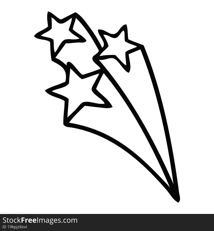 Line Drawing Cartoon Shooting Stars