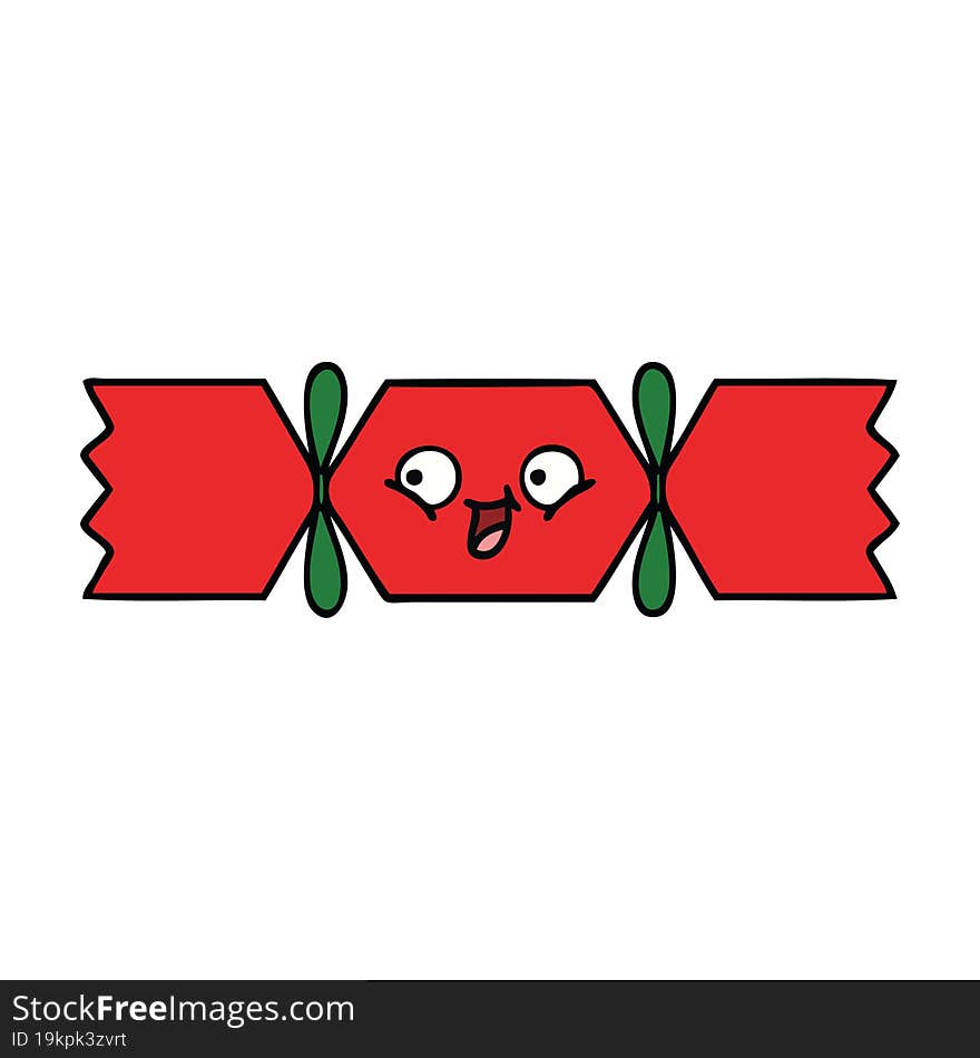 cute cartoon of a christmas cracker