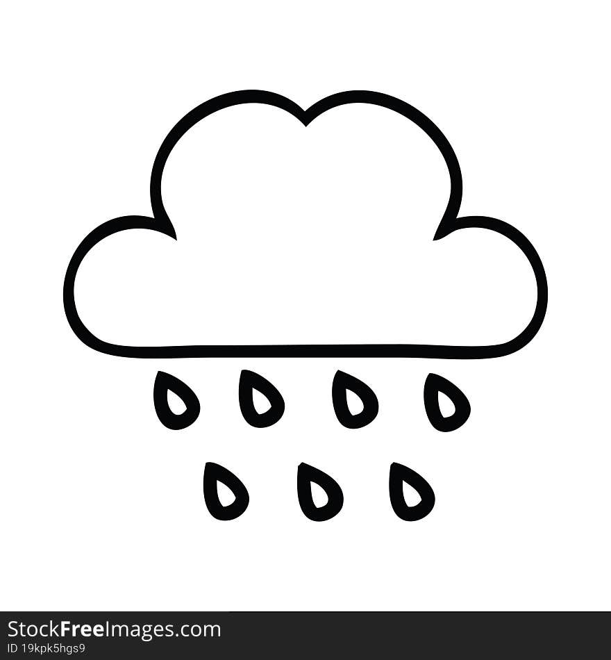 line drawing cartoon storm rain cloud